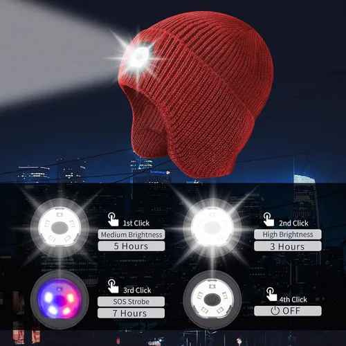 Miniatura 68 de Gorro Bluetooth con auriculares ligeros e inalámbricos, micrófono integrado y altavoces estéreo mejorados con música