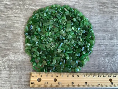 Miniatura 6 de GAF TREASURES Chips de piedras preciosas de jade semi nefrita natural, de 0.5 libras, mini cristales triturados, chips de cristal sin perforar