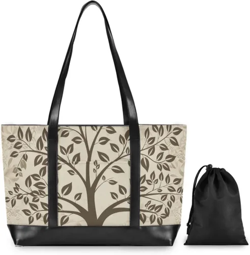 Miniatura 4 de Elegant Tree Foliage Large Capacity laptop bag for women with zipper bags for women tote professional for Travel Essentials Beach Gifts Birthday
