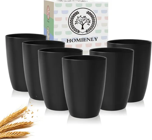 Miniatura 36 de Homienly Juego de vasos apilables con popote de trigo inastillable, vasos de cocina irrompibles para niños y adultos, reutilizables, aptos para 8