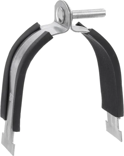Miniatura 8 de uxcell Abrazadera de amortiguador de goma para tubo de 2 pulgadas, abrazadera de tubo de acero rígida para montar tubos PEX a canales de puntal