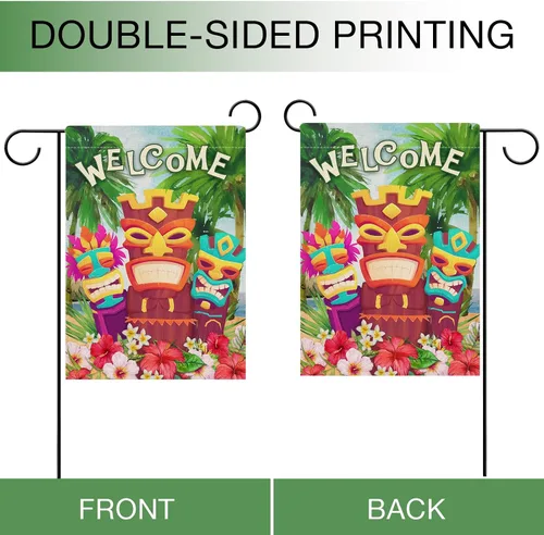 Miniatura 3 de Hzppyz Bandera de bienvenida de verano con texto en inglés "Dogs Red Truck" para jardín, playa y jardín, de doble cara, para recolección náutica