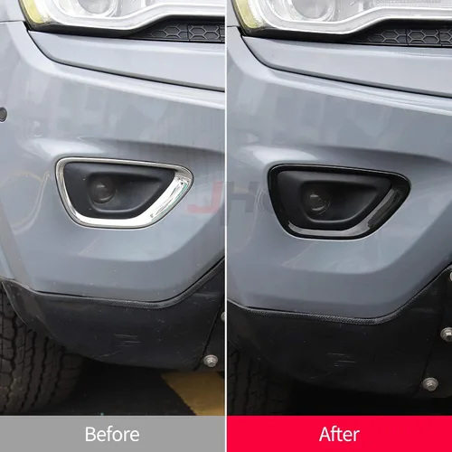 Miniatura 3 de JHO Cubierta de luces antiniebla delanteras de automóvil, marco de lámpara antiniebla, reemplazo para Jeep Grand Cherokee 2014-2016 2015 Accesorios
