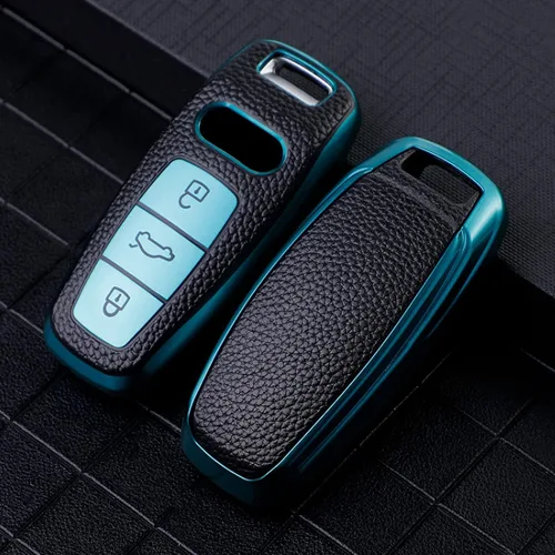 Miniatura 6 de Funda de cuero TPU para llave remota de coche, compatible con Audi A3 A6 A7 A8 A6L A8L E-tron Q5 Q7 Q8 C8 D5 Protector Holder Accesorios