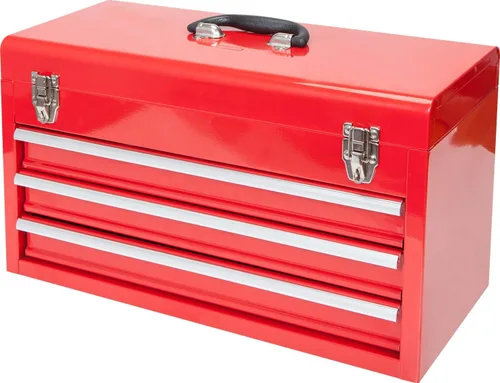 BIG RED ANTBD133-XB Torin Caja de herramientas portátil de acero con 3 cajones de 20 pulgadas con cierre de pestillo de metal, color rojo