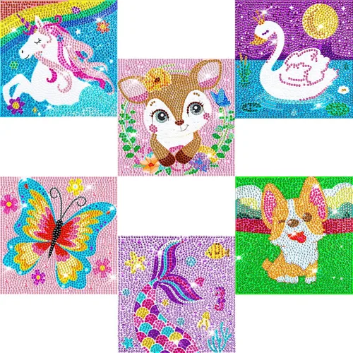 Miniatura 7 de Labeol Kits de arte de diamantes para niños, manualidades para niñas de 6 a 8 a 10 a 12 años, fáciles de hacer tú mismo, creativas calcomanías