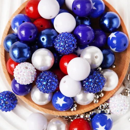 Miniatura 15 de Perlas de goma de burbujas de 20 mm para bolígrafos, perla de 20 mm para artículos ensartados, perlas acrílicas de 20 mm para manualidades, 50