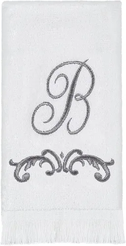 Avanti Linens - Toallita para las manos, toalla de algodón suave y absorbente, diseño de pergamino, estilo cursivo decorativo (Colección Monograma,