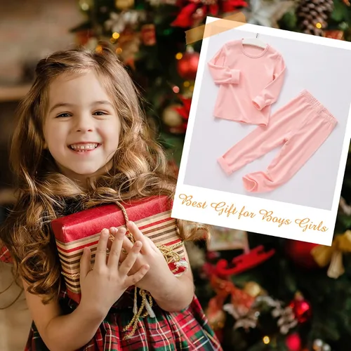 Miniatura 7 de Zando Conjunto de ropa interior térmica para niños, ropa interior térmica para invierno, pantalones largos cálidos para niños pequeños, ropa