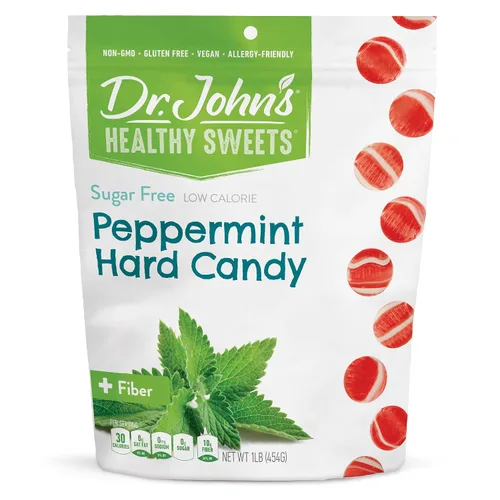 Dr. John's - Caramelos sin azúcar, dulces duros saludables con cero azúcar, aperitivos bajos en calorías, aptos para keto, vegano, sin gluten,