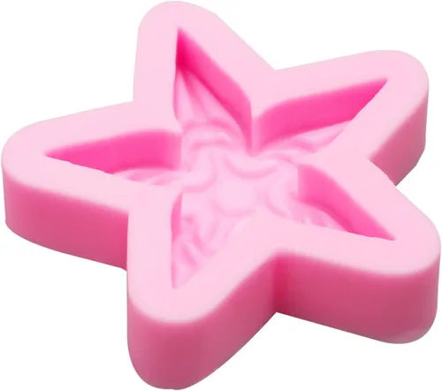 Miniatura 7 de Juego de moldes de silicona, formas de estrella de sol y luna, rosa, moldes para hornear dulces de chocolate, 5 piezas con temática celestial