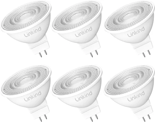 Miniatura 13 de Linkind Bombilla LED MR16 regulable, GU5.3 con base de dos pines GU5.3, 6.5 W (equivalente a 70 W) 3000 K blanco cálido 640 lm MR16, luces
