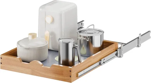 Miniatura 9 de OCG Cajones extraíbles para armarios de cocina de 14 pulgadas de ancho x 21 pulgadas de profundidad, estante de cajón de madera deslizante, estantes