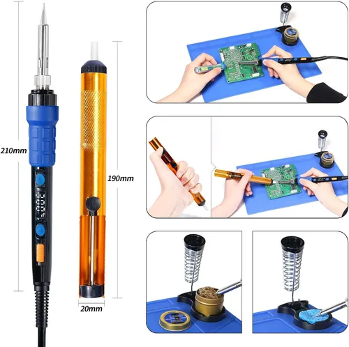 Miniatura 5 de YIHUA Paquete de kit de soldador manual 928D con soporte para soldador X-4 Premium (opción de respaldo) (17 artículos)