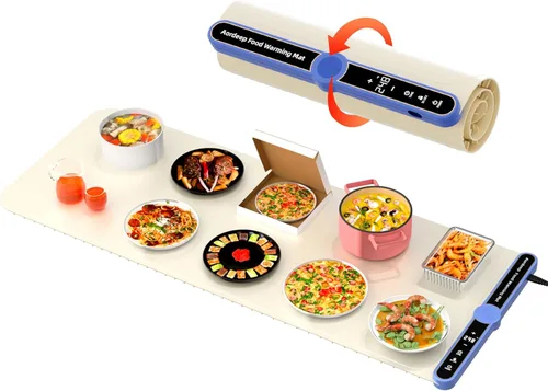 Tapete de calentamiento para alimentos extra grande (XXL: 40 x 15 pulgadas), tapete de calentamiento de alimentos para encimera, fiestas, bufé,