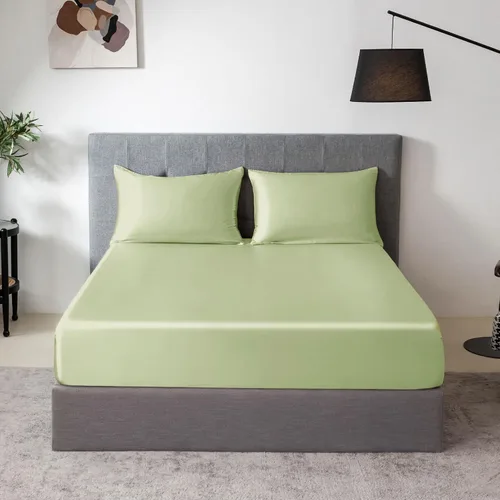 Miniatura 16 de THXSILK Juego de sábanas bajeras de 100% seda de morera, 3 piezas de seda 7A+, transpirable, suave, sábana bajera de 16 pulgadas de profundidad, 2