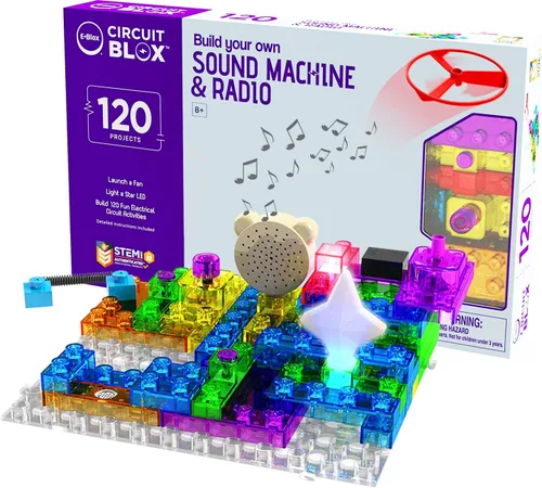 Miniatura 7 de E-Blox Kit de circuito STEM de bloques de construcción, 59 proyectos, construye tu propio espectáculo de luces de lanzamiento de ventiladores