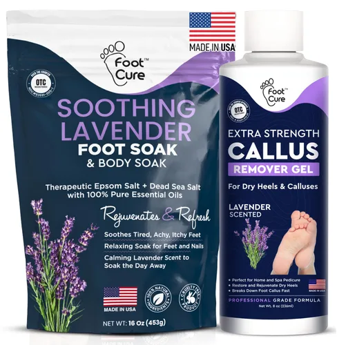 Miniatura 10 de FOOT CURE Juego de pedicura exfoliante y removedor de callos – Kit de cuidado que incluye lima para piel muerta, sales de remojo de aceite de árbol
