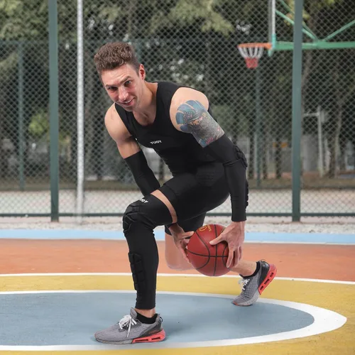 Miniatura 5 de TUOY Rodilleras acolchadas de compresión para fútbol, béisbol, baloncesto, tallas para jóvenes y adultos (1 par)