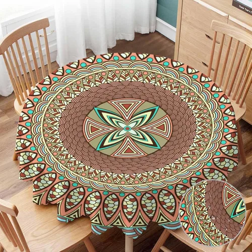 Miniatura 15 de Yibeas Mantel redondo de campo de fútbol americano, mantel de césped verde para mesa de campo de fútbol para comedor y cocina, manteles redondos