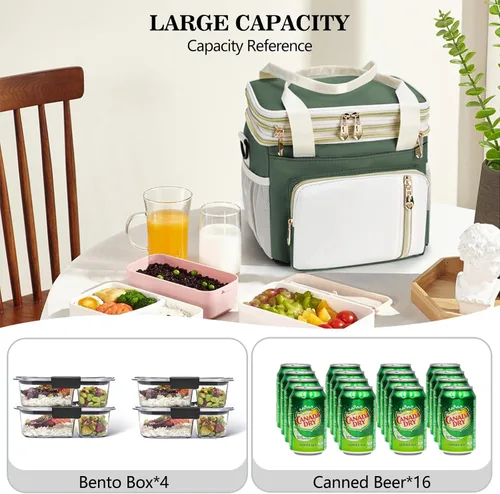 Miniatura 5 de Lonchera y bolsa de almuerzo para mujeres y hombres, lonchera grande aislada para adultos, a prueba de fugas, bolsa enfriadora para el trabajo