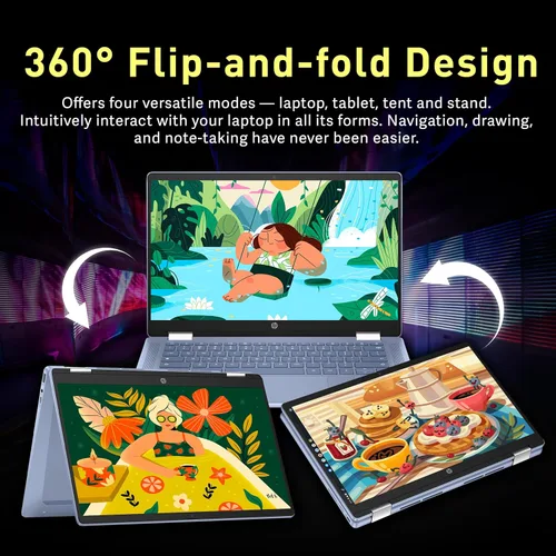 Miniatura 4 de HP Chromebook x360 - Laptop con pantalla táctil FHD de 14 pulgadas, procesador Intel N100, 4 GB de RAM, 224 GB de almacenamiento