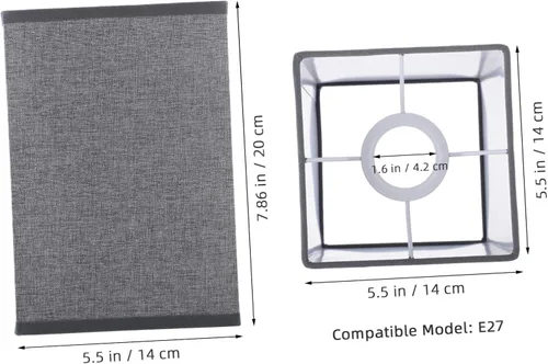 Miniatura 2 de Angoily Cubierta de pantalla de lino para lámpara de mesa y de pie, diseño rectangular extraíble, fácil instalación para decoración e iluminación