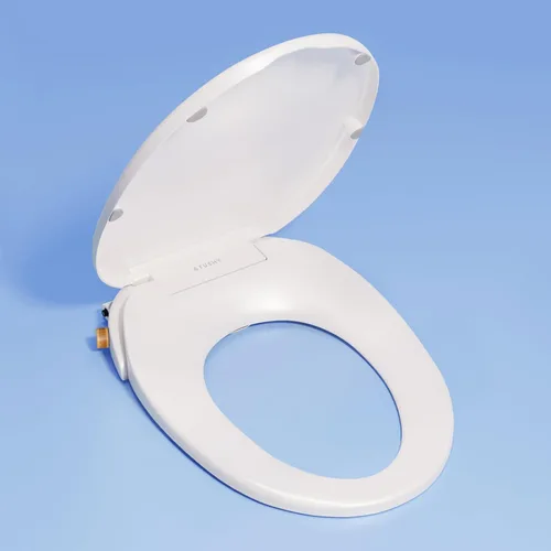 TUSHY Wave Asiento de inodoro de bidé no eléctrico | Diseño alargado elegante, liberación rápida para fácil limpieza | Lavado frontal y trasero
