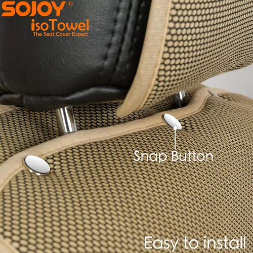 Miniatura 6 de Sojoy IsoTowel Funda de asiento de automóvil, protector de asiento de microfibra con base antideslizante de secado rápido, protector de asiento