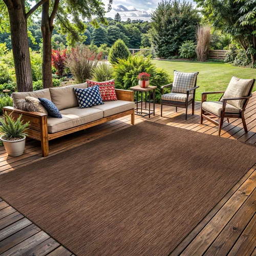 Miniatura 34 de Alfombra Lavable para Interiores y Exteriores 8x10 Resistente a la Intemperie Alfombras de Área Modernas de Yute Sólido para Porche Terraza Balcón