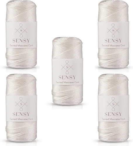 Miniatura 169 de Sensy Premium Cuerda de Poliéster de 2mm 251 Yardas Cuerda de Polipropileno 100% Cordón de Macramé 2mm Cordón para Bolsa de Ganchillo Cuerda