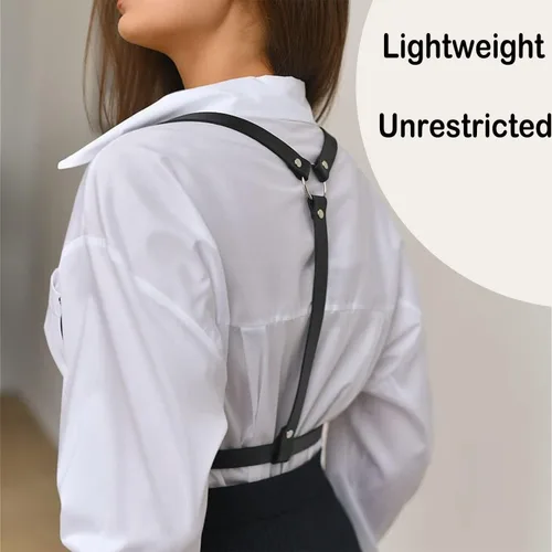 Miniatura 3 de Cinturones ajustables de cuero sintético con tirantes para mujer, vestidos
