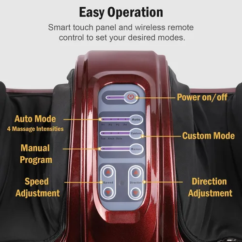 Miniatura 2 de H&B Luxuries Shiatsu - Máquina de masajeador de pies con control remoto, masajeadores de amasado y rodado para el hogar para pies, tobillo