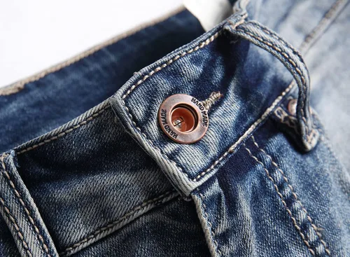 Miniatura 5 de XIMXIMMTIAN Jeans rectos para hombre, estilo motociclista, desgastados, desgastados, desgastados, rectos