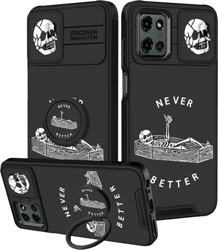 Miniatura 53 de para Moto G 5G 2023 funda - Cubierta de teléfono linda con corazón para mujeres y niñas, diseño único negro con cubierta deslizante para la cámara