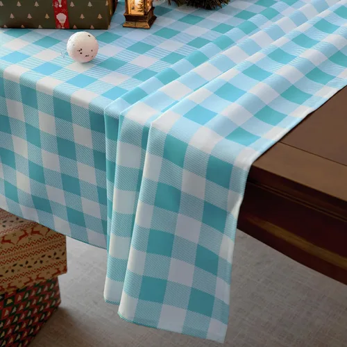 Miniatura 2 de Mantel de Tela Clásico a Cuadros Vichy - Rectangular de 58x102 Pulgadas Resistente al Agua Mantel a Cuadros para Uso Interior/Exterior - Cubierta