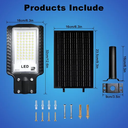 Miniatura 7 de Luces solares de calle Eleganted al aire libre, luces solares al aire libre impermeables de 10000 lúmenes del atardecer al amanecer, luces solares