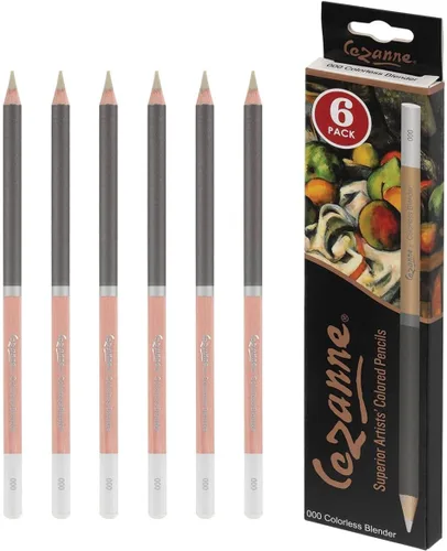 Creative Mark Cezanne - Lápiz mezclador incoloro de alta calidad, paquete de 6 lápices de dibujo altamente pigmentados, lápices de colorear para