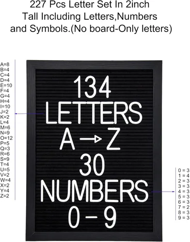 Miniatura 2 de Juego de letras de fieltro - 227 letras de 2 pulgadas de alto