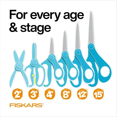 Miniatura 8 de Fiskars 7" Tijeras con brillo para estudiantes de 12 a 14 años (paquete de 2), tijeras para la escuela o manualidades, suministros para el regreso a