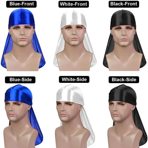 Miniatura 28 de Premium Durag Pack for Men, Silky Doo Rag for 360 540 720 Waves