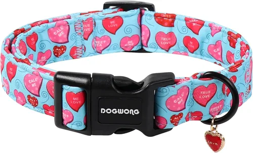 Miniatura 15 de DOGWONG Collar de Algodón Navideño para Perro, Collar de Perro Rojo de Papá Noel, Collares Duraderos para Mascotas de Fiestas Navideñas, Lindo Rojo