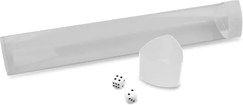 Miniatura 4 de BCW Tubo rojo para tapete de juego con tapa de dados Incluye 2 dados gratis Diseño triple ovalado que evita que rueden Tapa de gran
