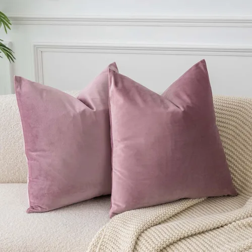 Miniatura 52 de Juspurbet - Juego de 2 fundas decorativas de terciopelo para cojines, fundas suaves para sofá, cama o sillón con cremallera oculta, para sala