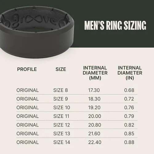 Miniatura 5 de Groove Life Edge Silicone Ring - Breathable Rubber Wedding Rings for Men, Lifetime Coverage, Unique Design, Comfort Fit Ring