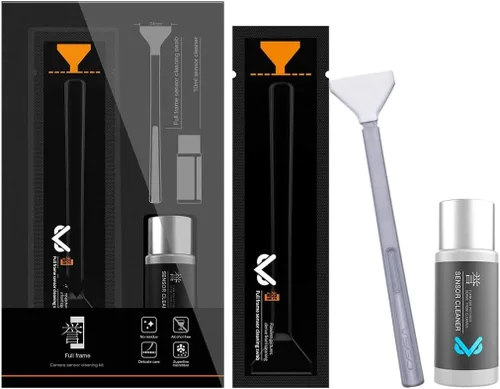 VSGO Kit de limpieza de sensor de fotograma completo, 12 hisopos de sensor y limpiador de sensor de 0.3 fl oz para cámara DSLR Nikon Sony Canon