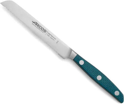 Miniatura 7 de Arcos Cuchillo de chef forjado de acero inoxidable tamaño 10 pulgadas. Mango profesional de micarta y borde especial de seda y hoja plateada 9.843