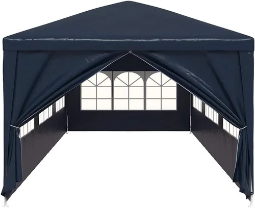 Miniatura 8 de vidaXL Tienda de campaña para fiestas de 10 x 30 pies, color azul, resistente a los rayos UV y resistente al agua, marco de acero resistente al