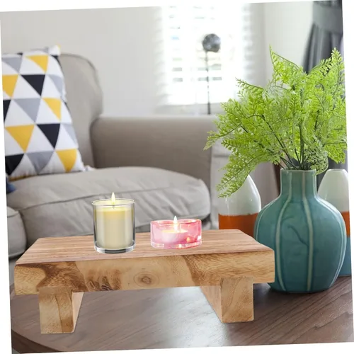 Miniatura 9 de Tofficu Elevador de madera para encimera de cocina, taburetes pequeños para decoración taburete de pie para sala de estar