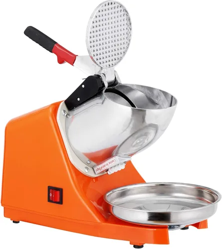 Miniatura 6 de SUPER DEAL Máquina de afeitar de hielo eléctrica de 300 W mejorada para hacer cono de nieve, 200 libras (naranja)